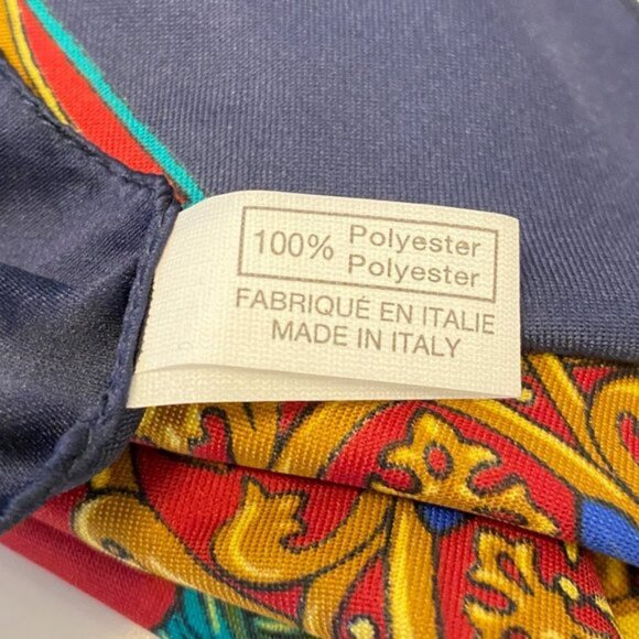 Square Scarf Mandala and Tassels Burgundy Navy Gold - Picture 5 of 5